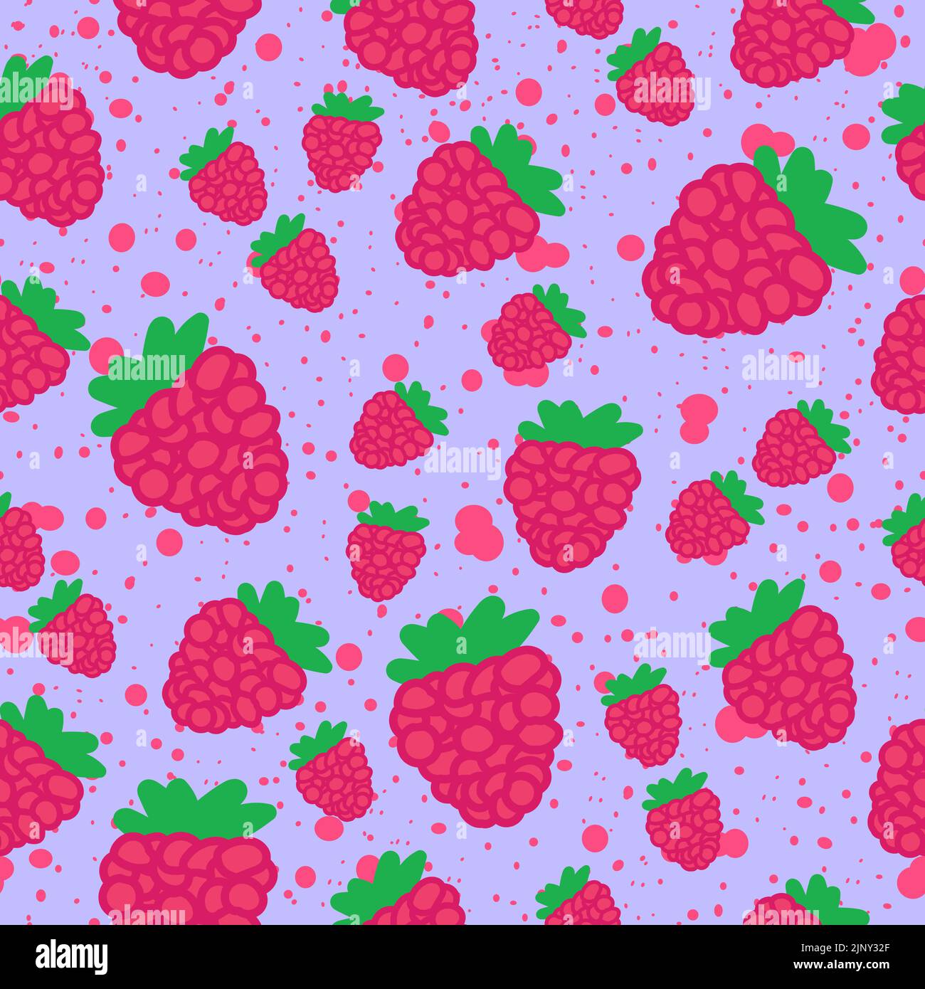 succosa ripetizione modello creato con frutta lampone, lampone frutta senza cuciture modello creato su sfondo piatto colorato. Illustrazione Vettoriale
