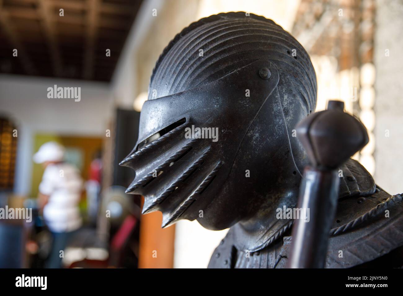 Armatura cavaliere di mezza età - 15th ° secolo SANTO DOMINGO, REPUBBLICA DOMINICANA Foto Stock