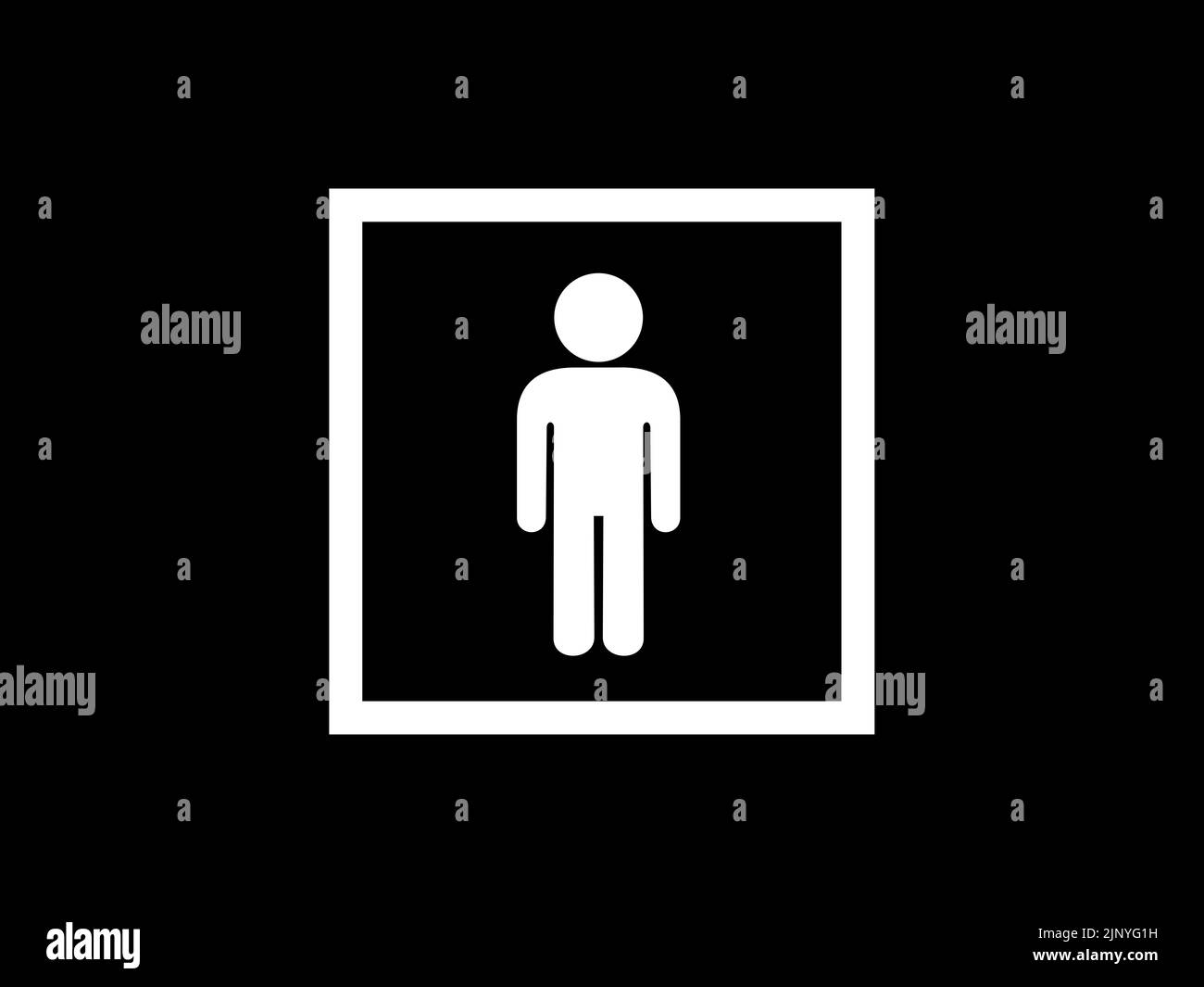 Isolamento - barriera quadrata è isolare la persona e l'uomo all'interno. Umano bloccato nella scatola. Telaio come simbolo della zona comfort Foto Stock