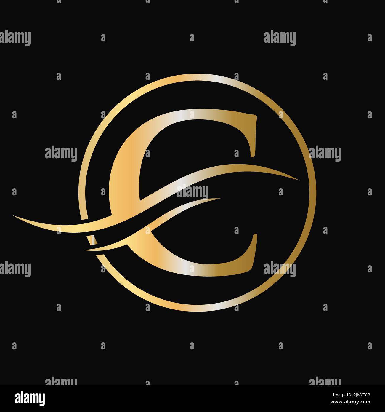 Iniziale C Letter Logo Creative Modern Typography modello vettoriale. Lettera astratta C Logo Design Illustrazione Vettoriale