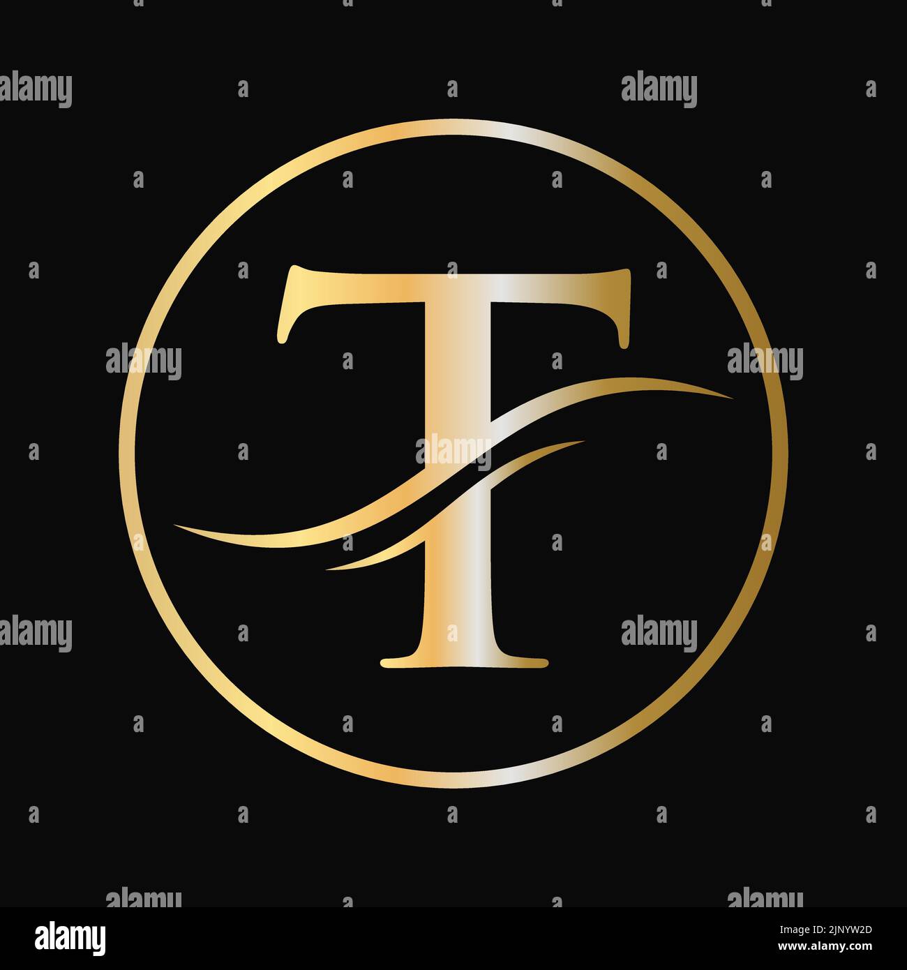 Iniziale T Letter Logo Creative Modern Typography modello vettoriale. Disegno del logotipo T della lettera astratta Illustrazione Vettoriale