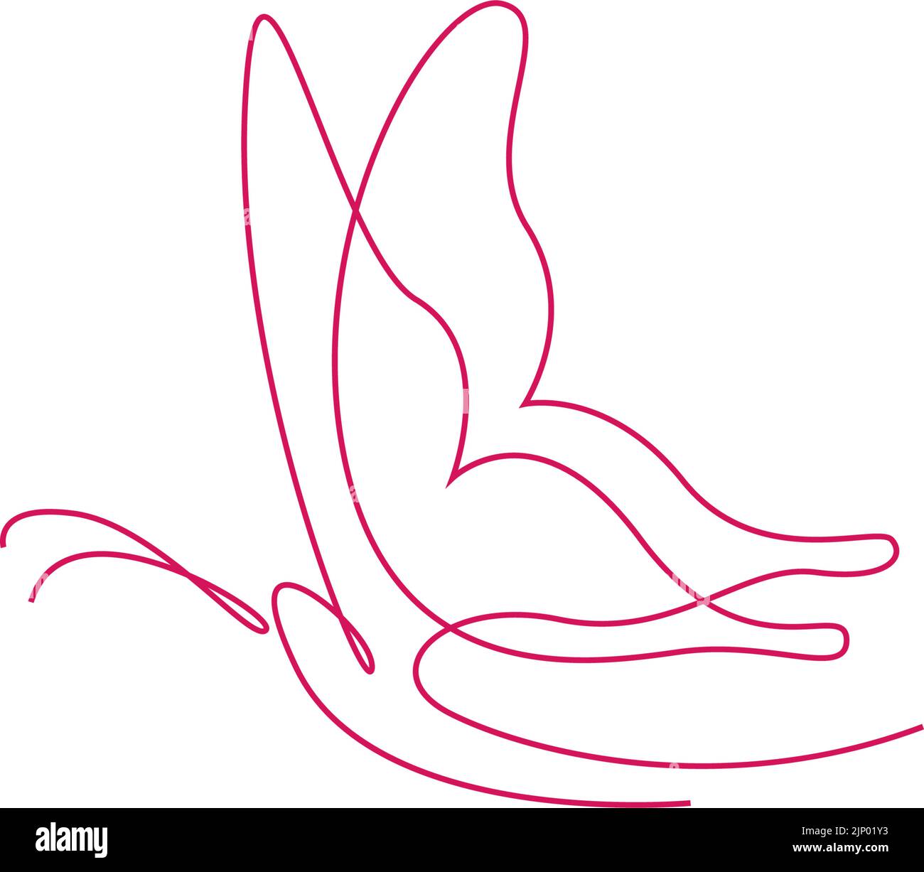 Vettore modello di illustrazione dell'immagine della linea a farfalla Illustrazione Vettoriale