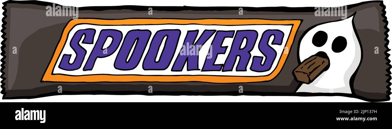 divertente cartone animato spoof chocloate caramelle bar Illustrazione Vettoriale