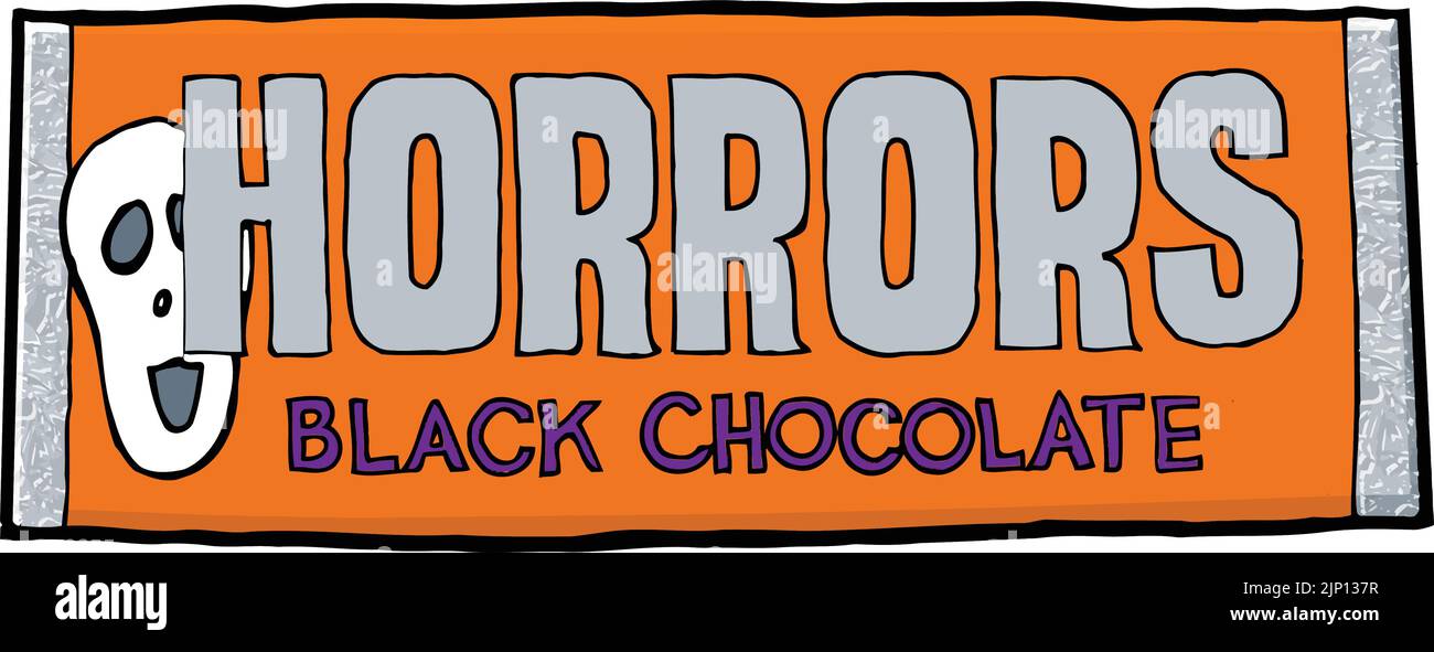 divertente cartone animato spoof chocloate caramelle bar Illustrazione Vettoriale