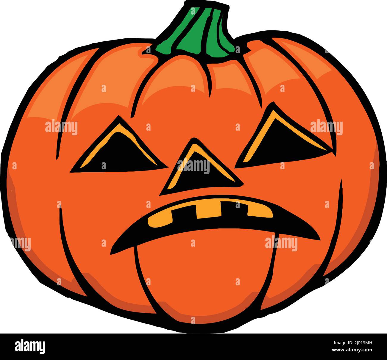 brutto cartone animato jack o lanterna zucca Illustrazione Vettoriale