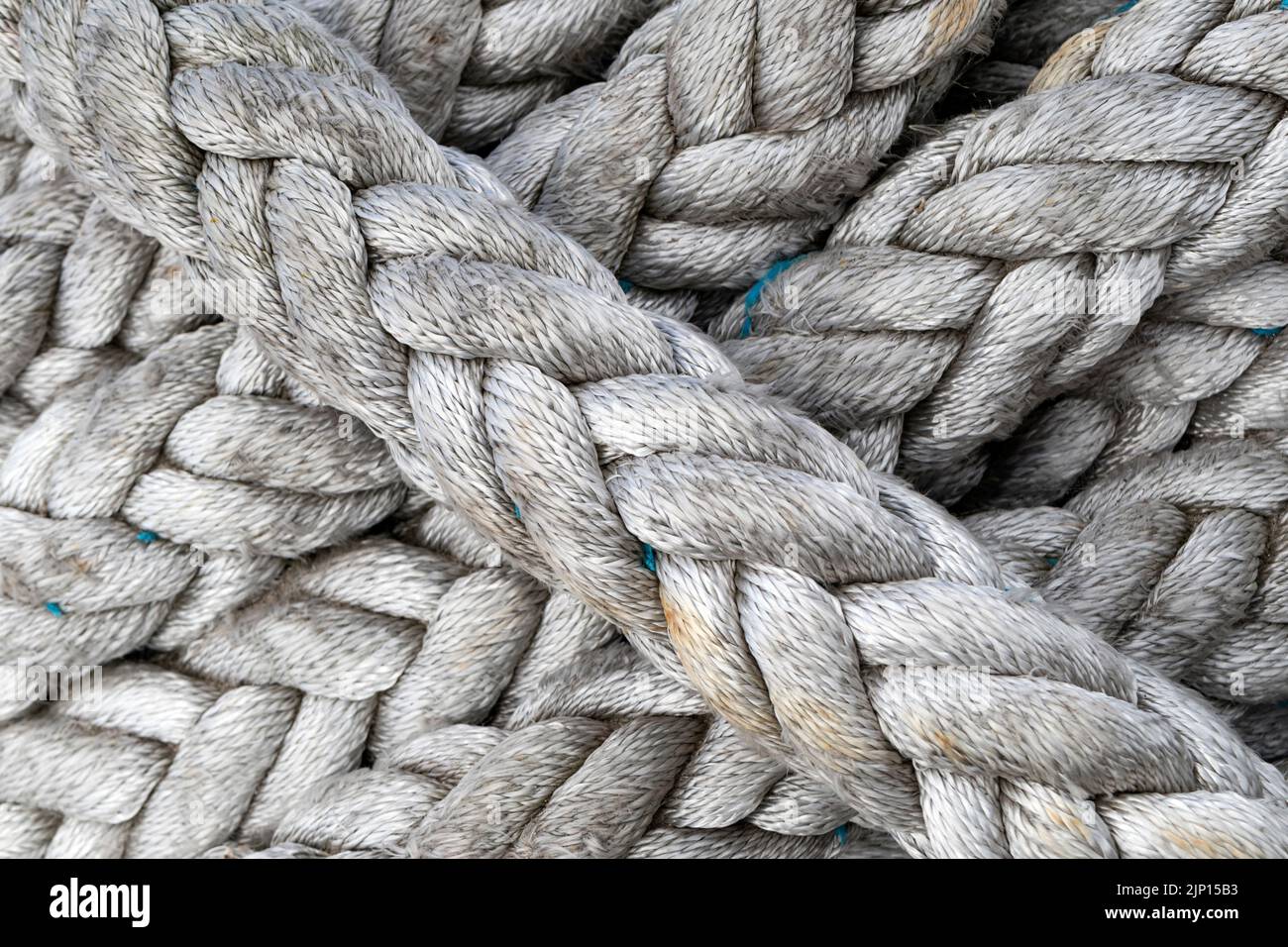 Bobine di corda per impieghi pesanti con plateau utilizzate nell'industria marina, Northumberland, Regno Unito Foto Stock