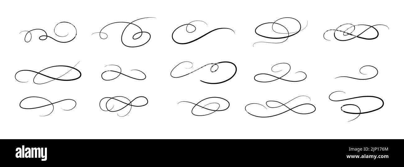 Sottolineato swises coda raccolta. Elemento Swoosh per lo sport, logo design. Illustrazione disegnata a mano con vettore Illustrazione Vettoriale