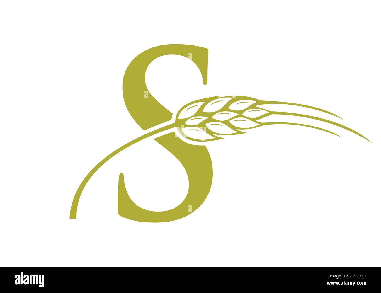 Lettera S simbolo agricolo. Logo agricolo con simbolo vettoriale modello S Alphabet Illustrazione Vettoriale