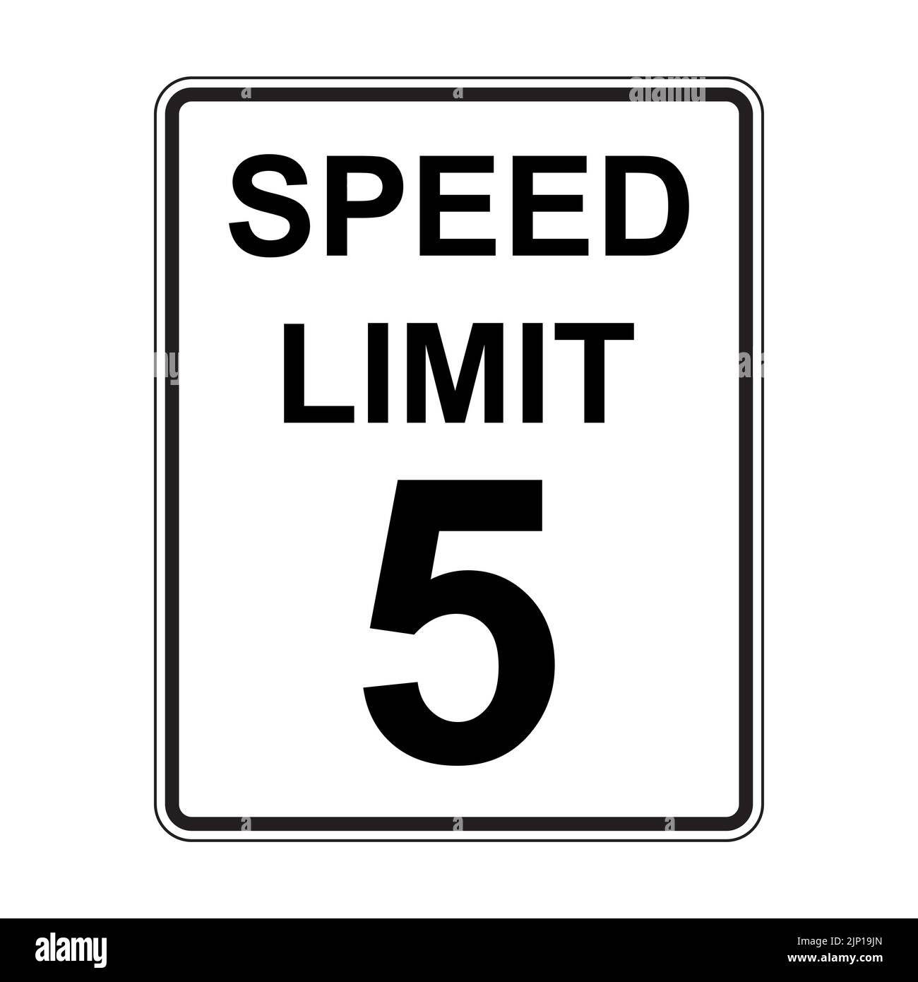 Vettore icona del segnale di circolazione stradale limite di velocità massima 5 KM/H per design grafico, logo, sito Web, social media, app mobile, Interfaccia utente illustratnt Illustrazione Vettoriale