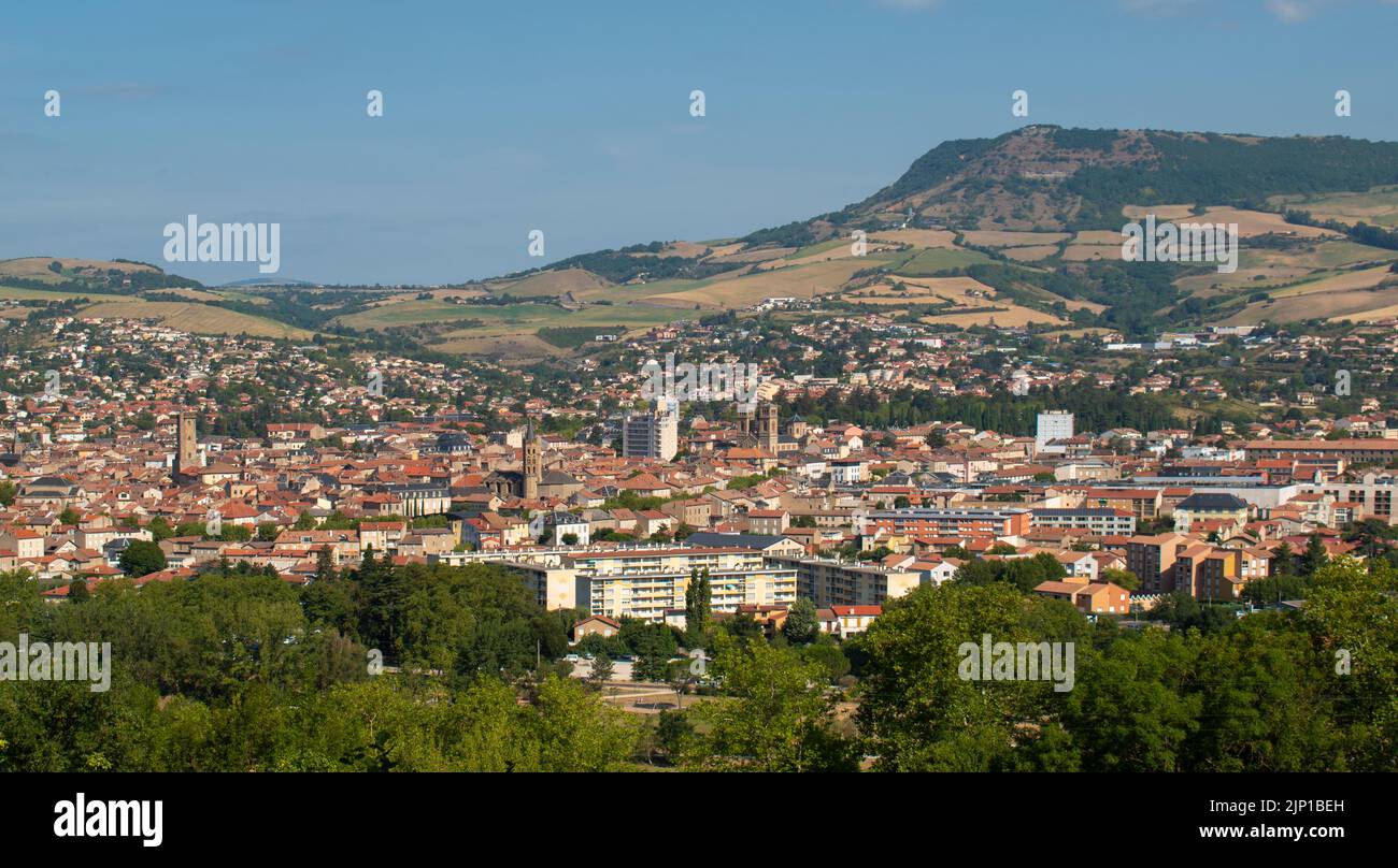 La città di Millau in Aveyron, Francia Foto Stock
