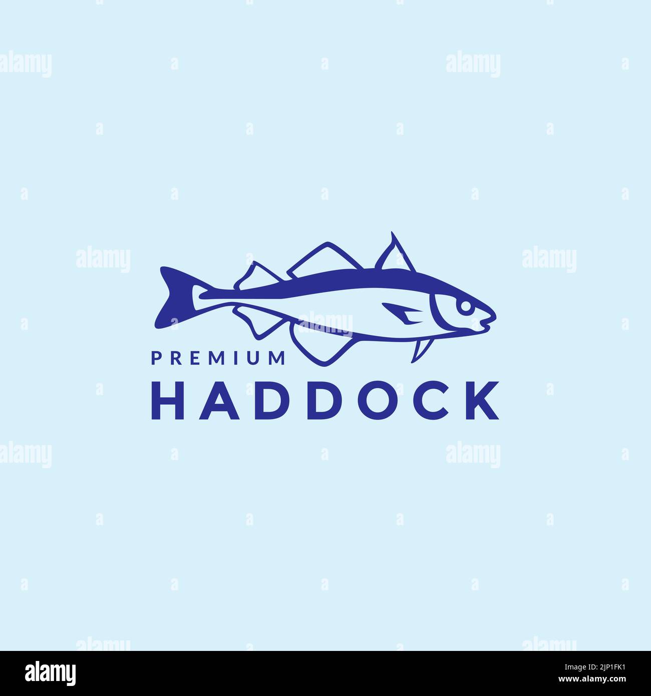 logo a forma di pesce haddock Illustrazione Vettoriale