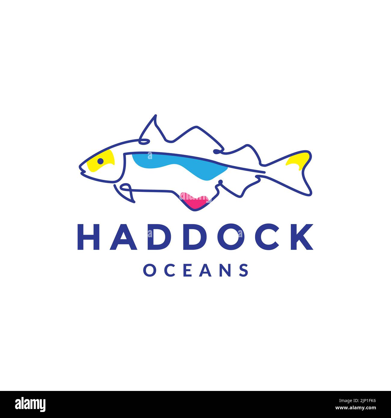 haddock pesce astratto logo design Illustrazione Vettoriale