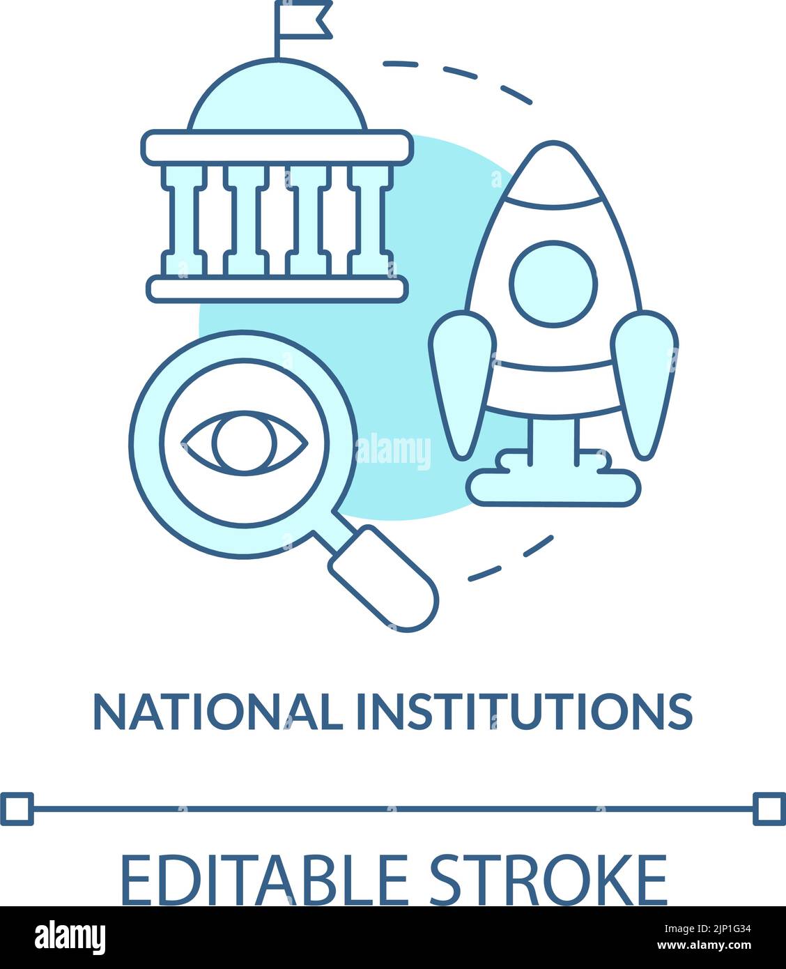 Istituzioni nazionali concetto turchese icona Illustrazione Vettoriale