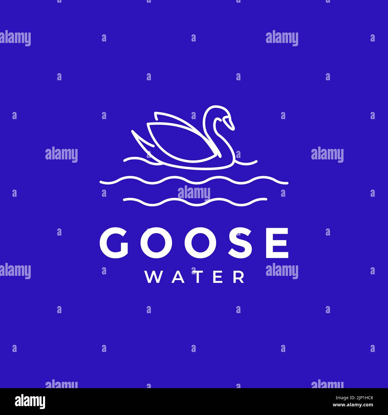 logo minimal lacca d'oca in stile linea Illustrazione Vettoriale