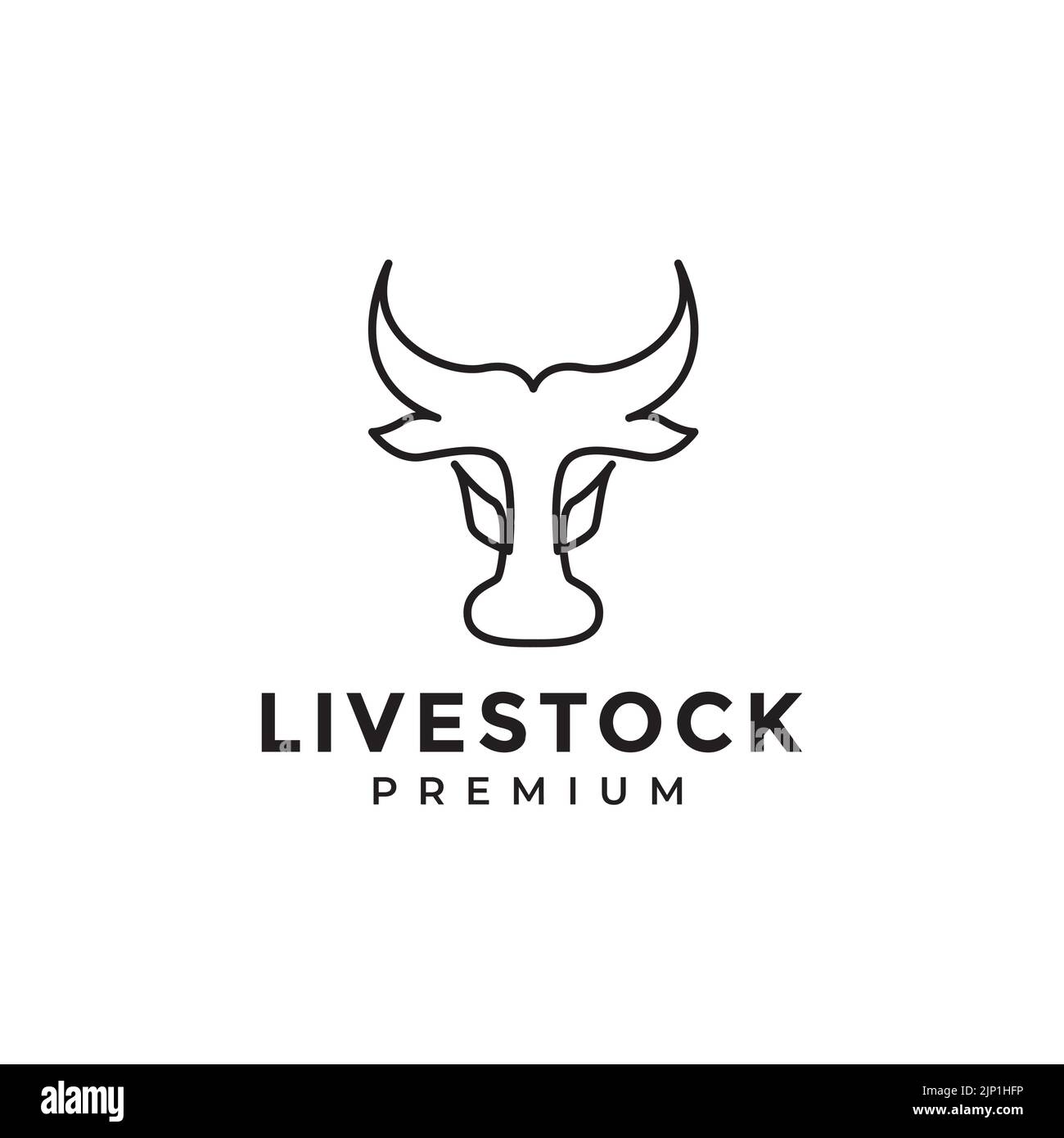 logo moderno a forma di testa di vacca Illustrazione Vettoriale