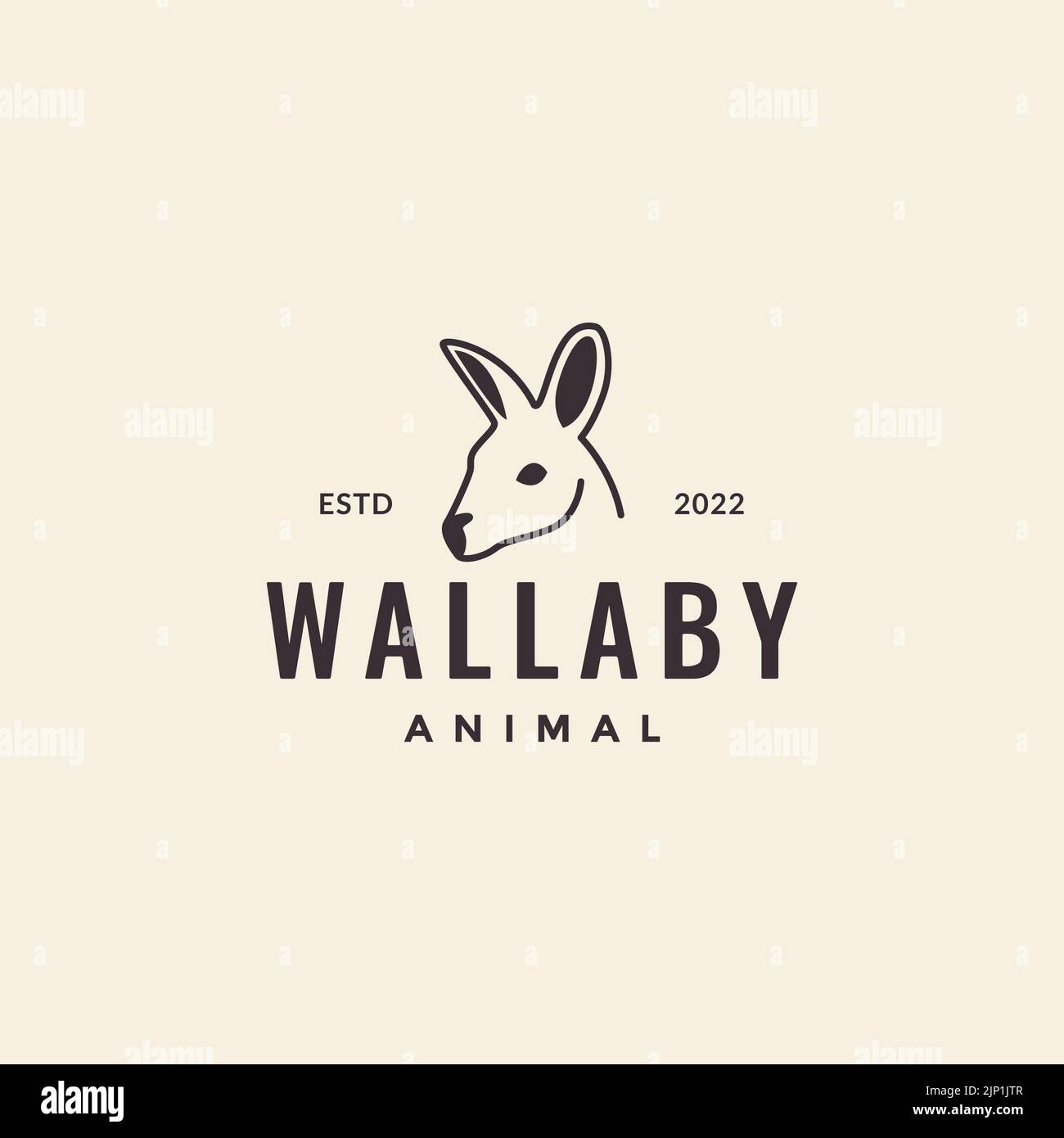 logo wallaby vintage Illustrazione Vettoriale