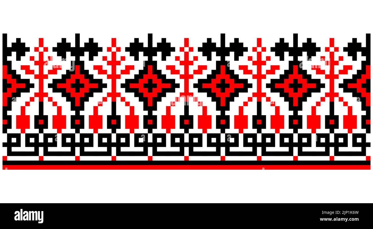 Ornamento etnico ucraino, modello senza giunture. Illustrazione vettoriale. Tradizionale modello di ornamento sloveno. Modello bielorusso. Illustrazione Vettoriale