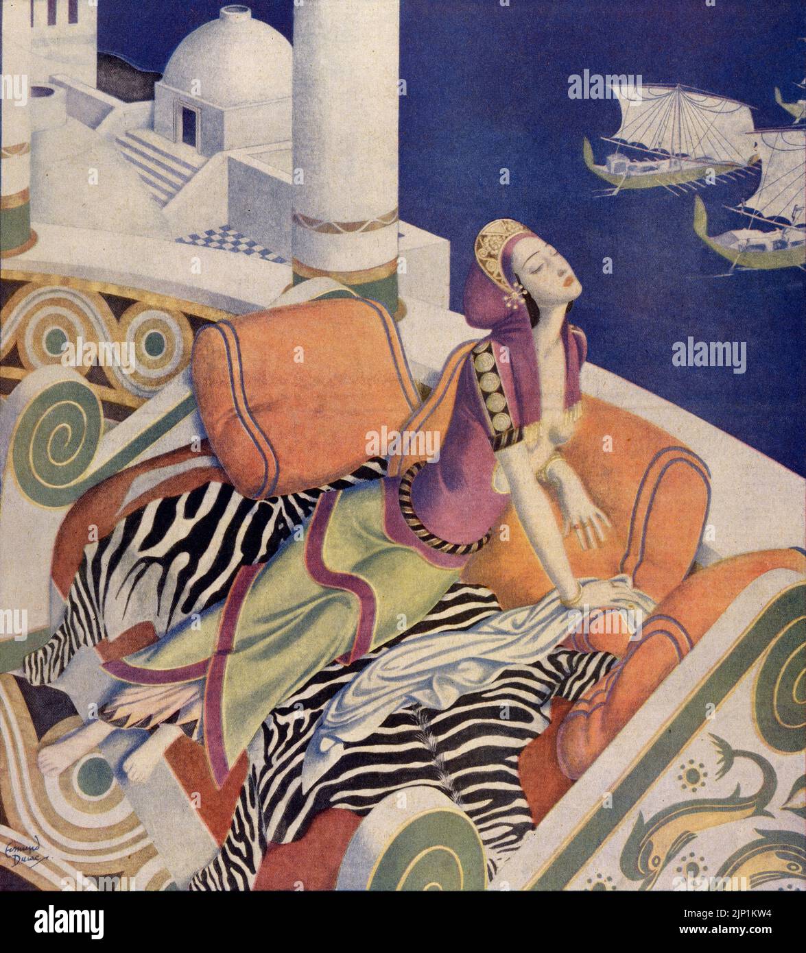 'Dido' pubblicato il 6,1934 maggio nella rivista American Weekly Sunday dipinta da Edmund Dulac per la serie 'Follies That Dannoised Famous Queens'. Foto Stock