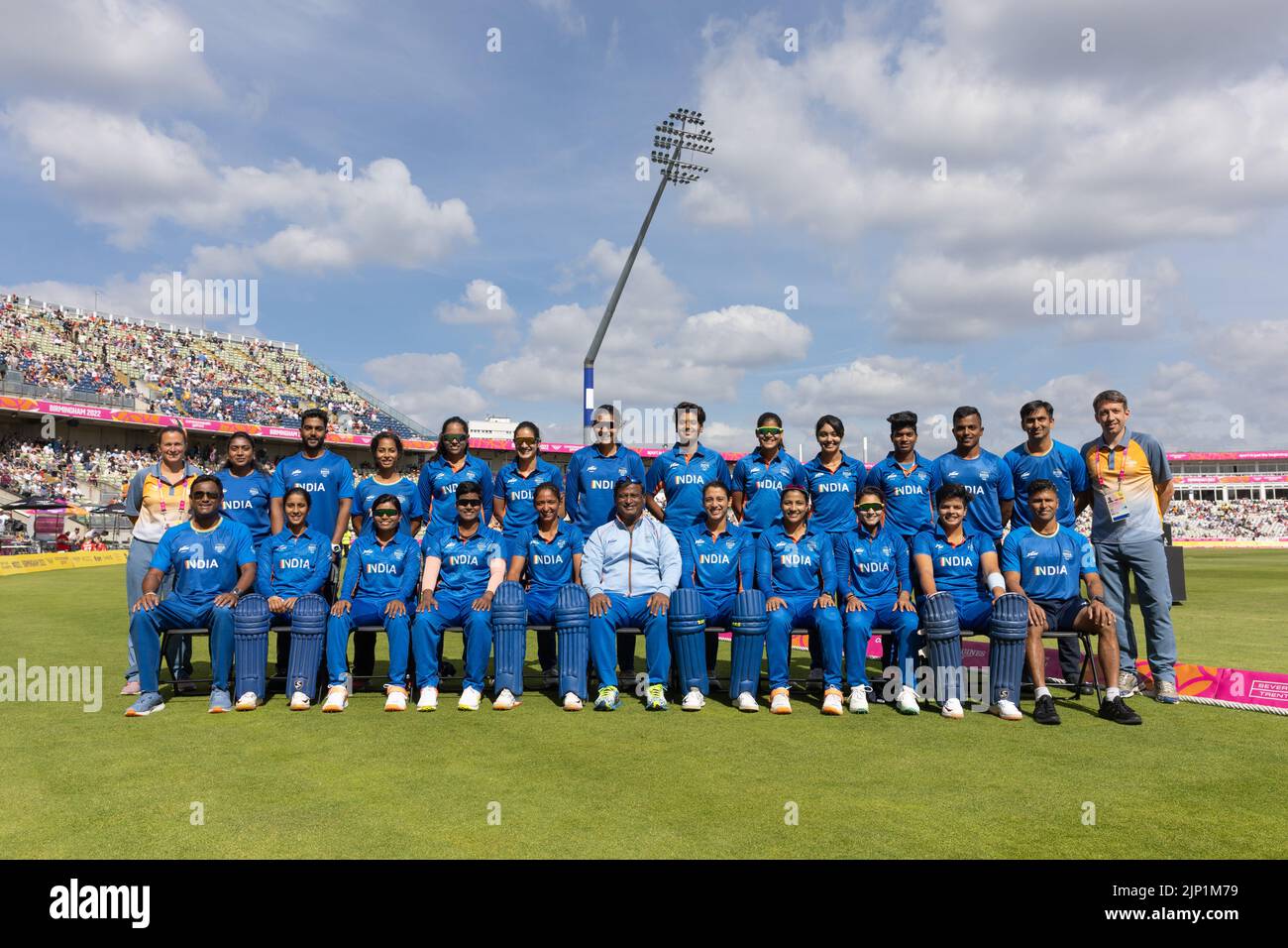 06-8-22 - la squadra di cricket indiana femminile al campo di cricket di Edgbaston durante i Giochi del Commonwealth di Birmingham del 2022. Foto Stock