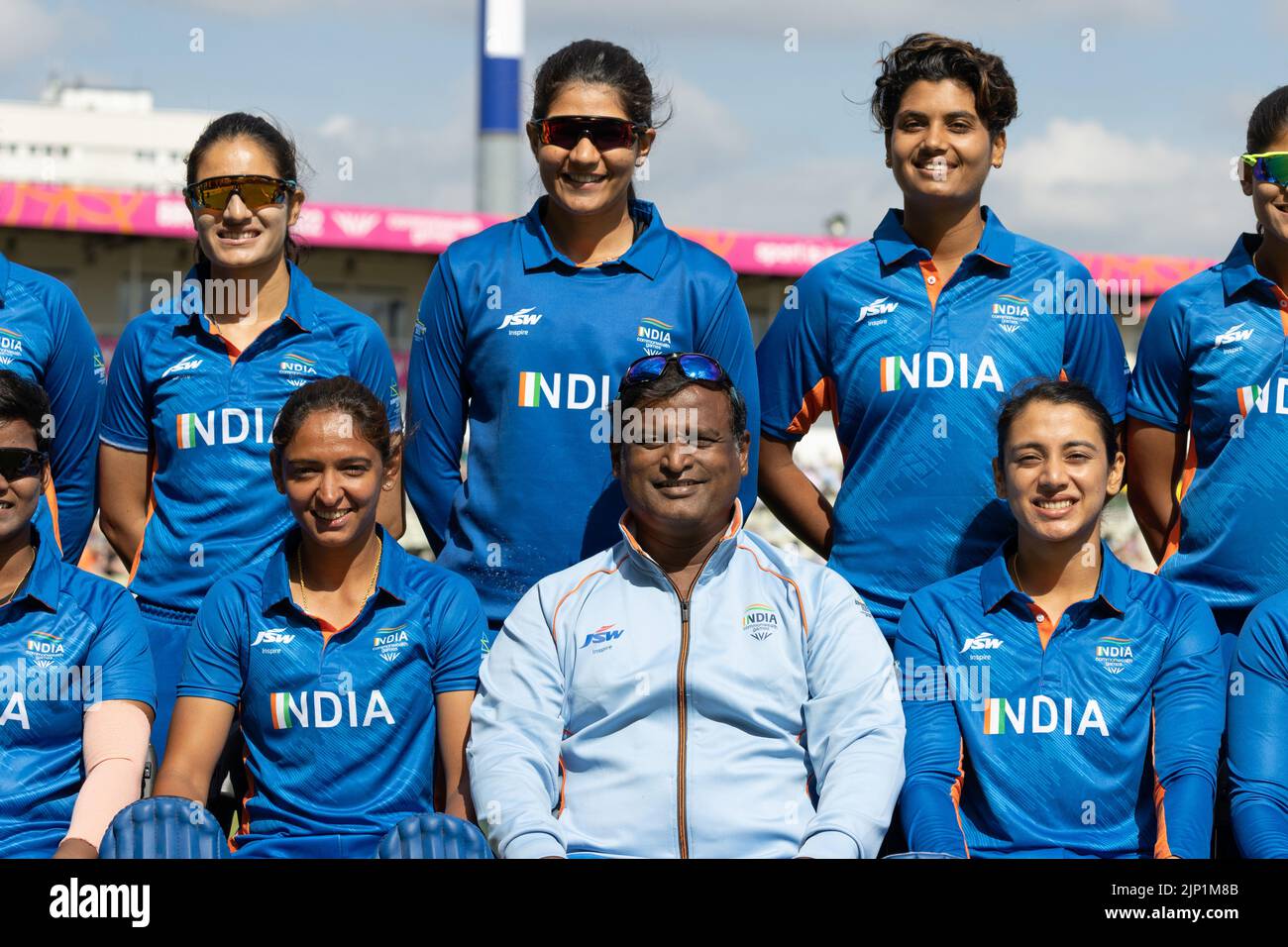 06-8-22 - la squadra di cricket indiana femminile al campo di cricket di Edgbaston durante i Giochi del Commonwealth di Birmingham del 2022. Foto Stock