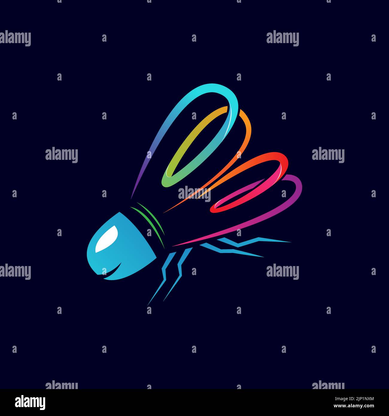 design astratto del logo shuttlecock badminton Illustrazione Vettoriale