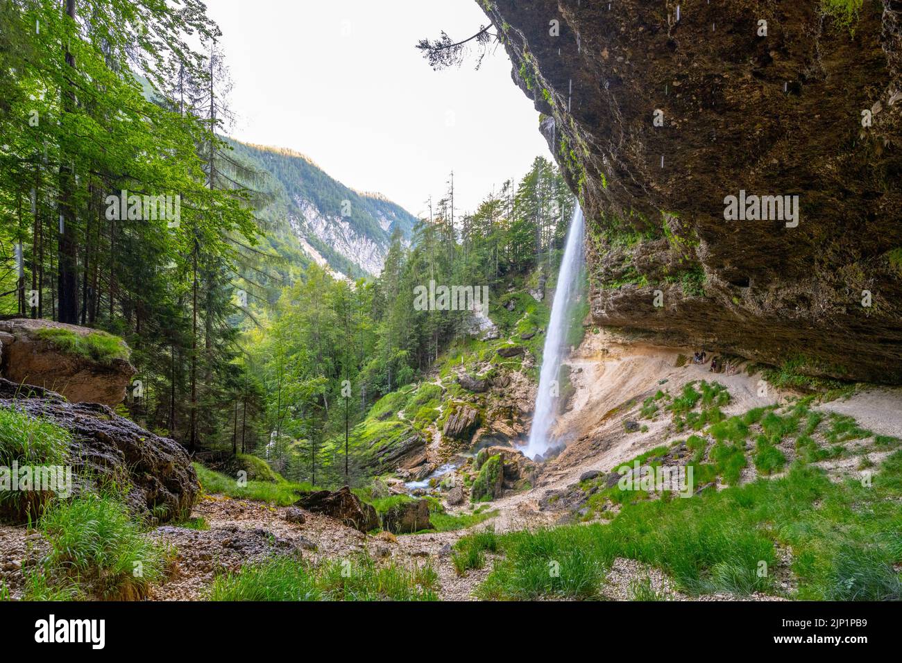 Cascata Pericnik nelle Alpi Giulie Foto Stock