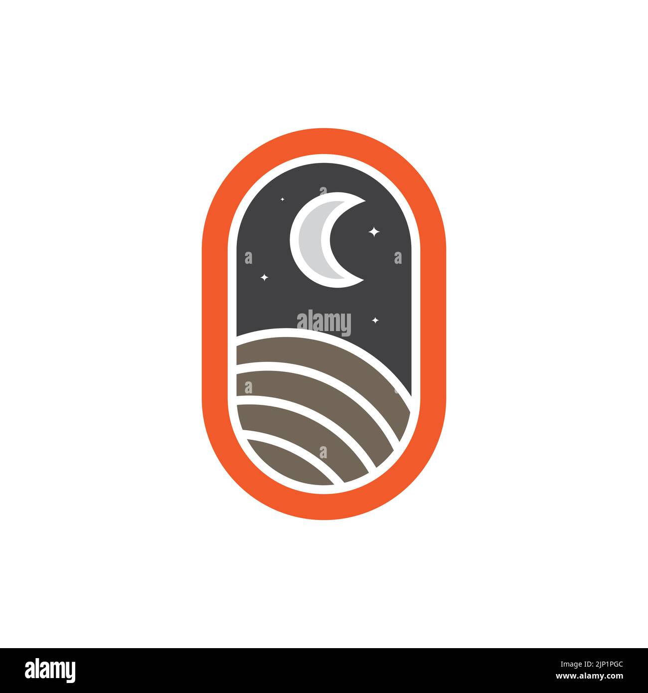 distintivo moderno logo in mezzaluna del deserto Illustrazione Vettoriale