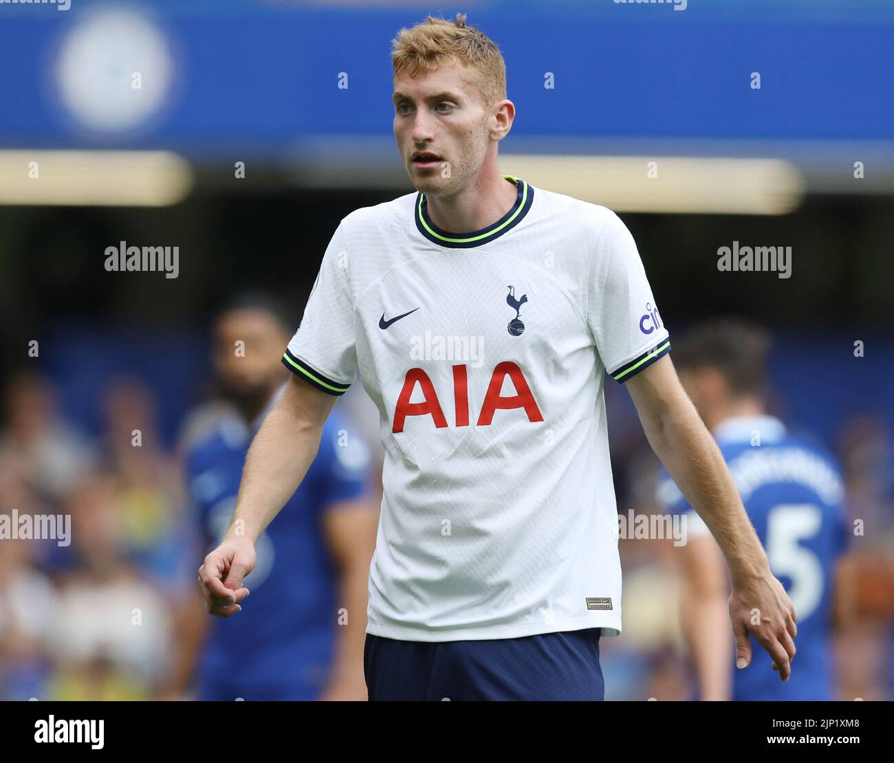 Londra, Regno Unito. 14th ago, 2022. Dejan Kulusevski di Tottenham Hotspur durante la partita della Premier League a Stamford Bridge, Londra. Il credito dell'immagine dovrebbe essere: Paul Terry/Sportimage Credit: Sportimage/Alamy Live News Foto Stock