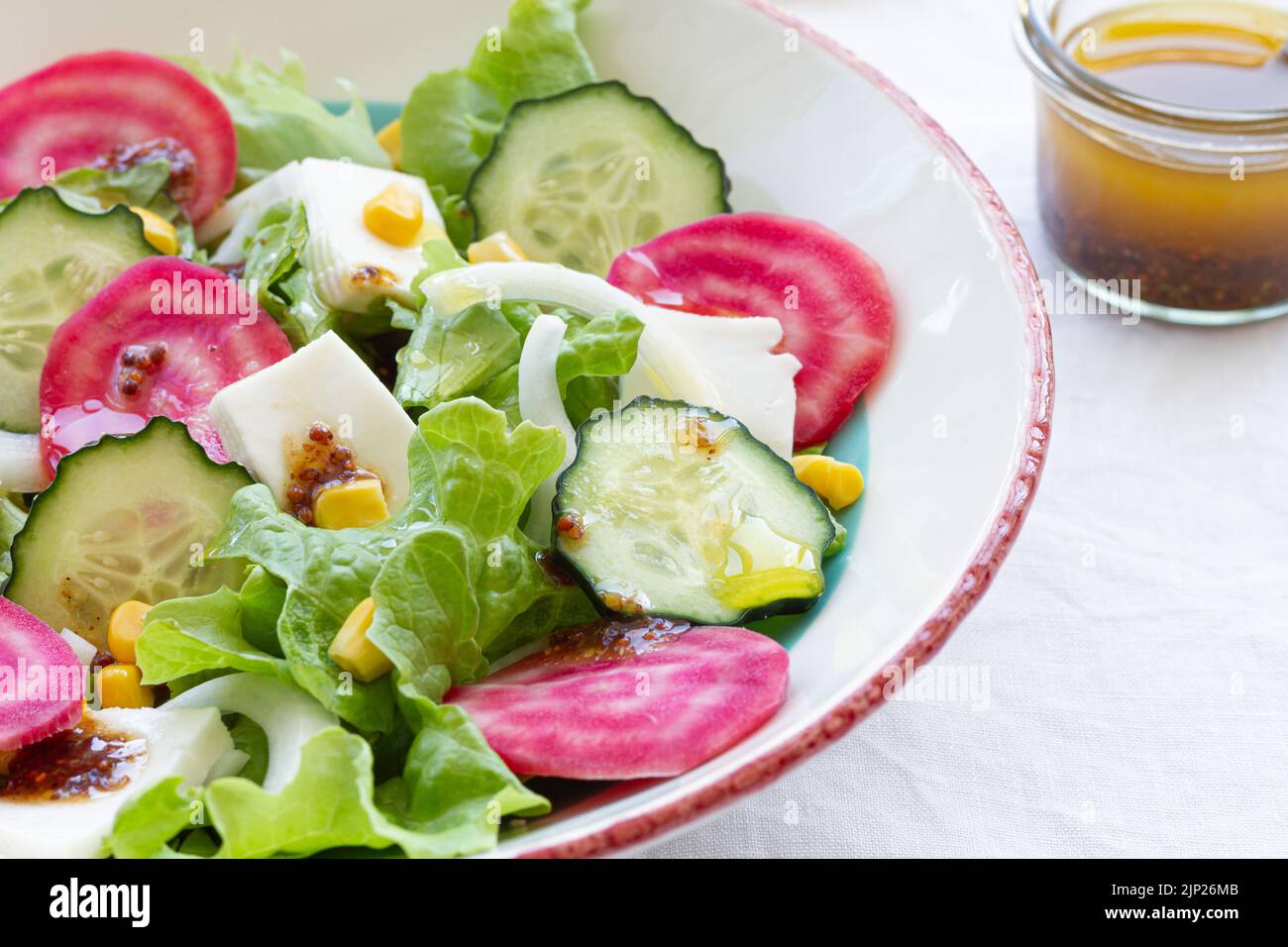 insalata, condimento di cipolla-senf, a basso contenuto di grassi, insalate Foto Stock