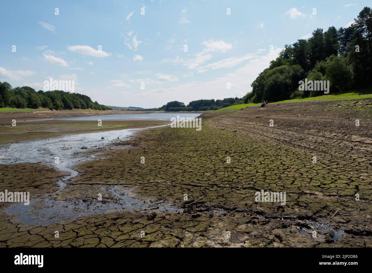 Wayoh Reservoir, Bolton Lancashire in condizioni di siccità Foto Stock