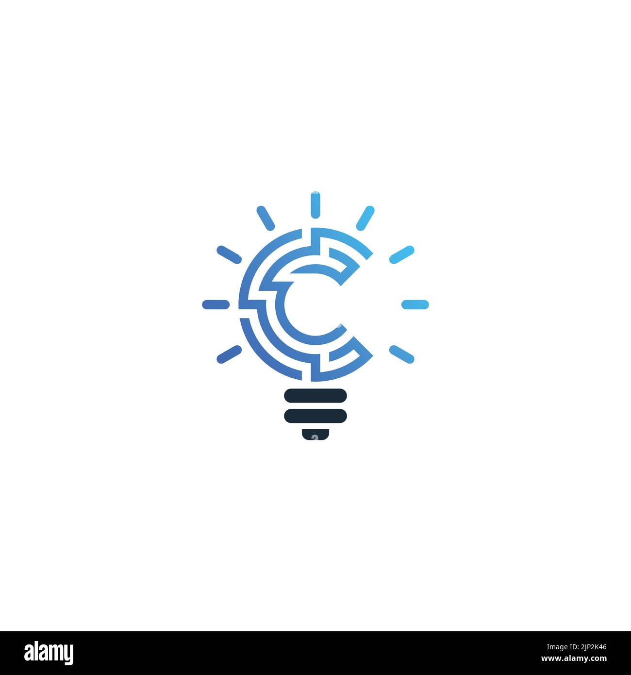 Lettera iniziale C con logo Lamp o idea, perfetta per blog, poster o banner Web Illustrazione Vettoriale