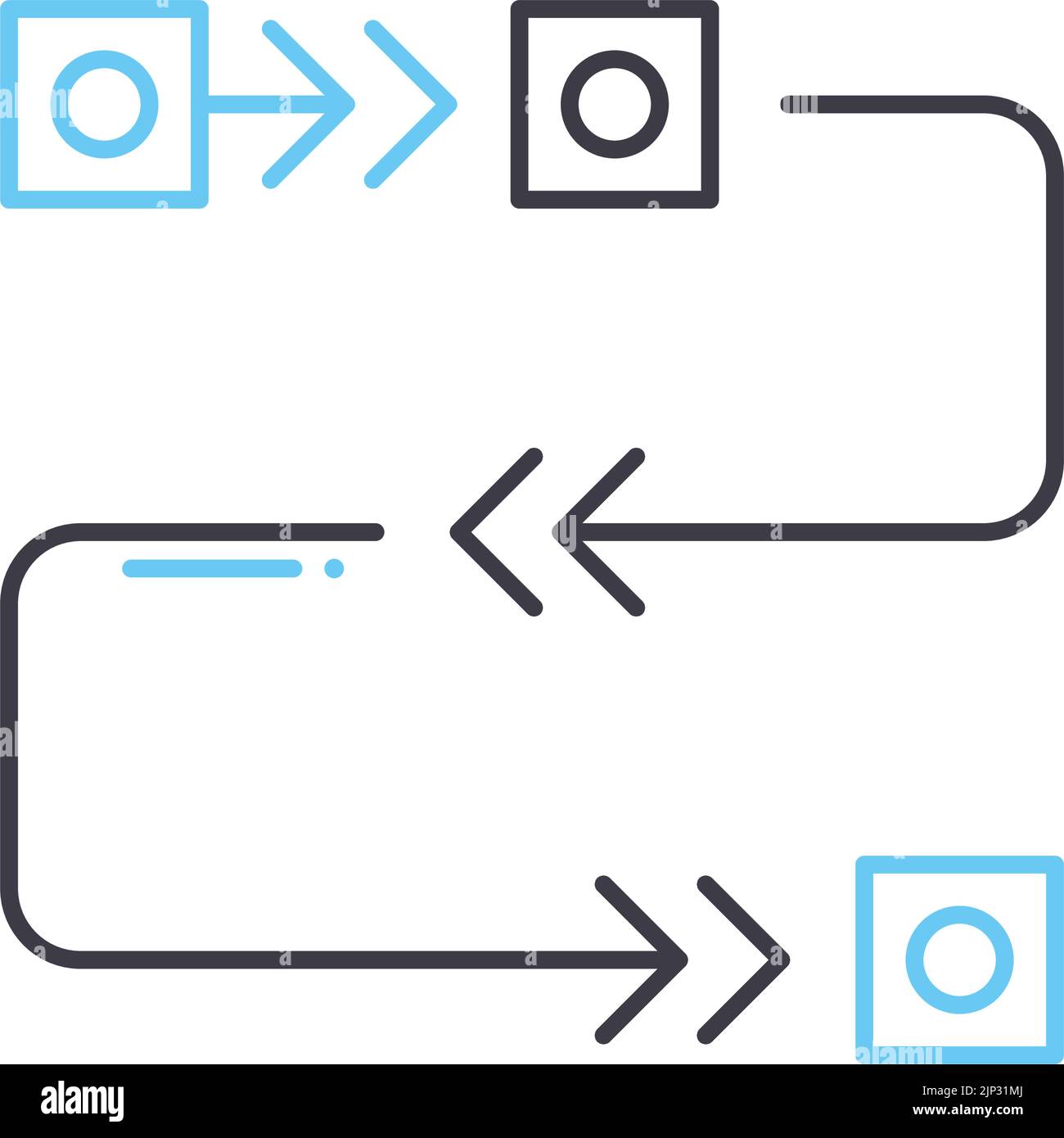icona della linea della metodologia agile, simbolo di contorno, illustrazione vettoriale, simbolo del concetto Illustrazione Vettoriale