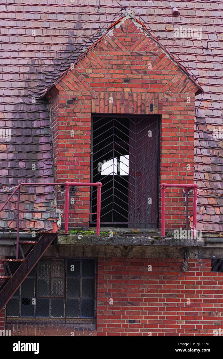 Un primo piano di muratura in mattoni nell'edificio Foto Stock