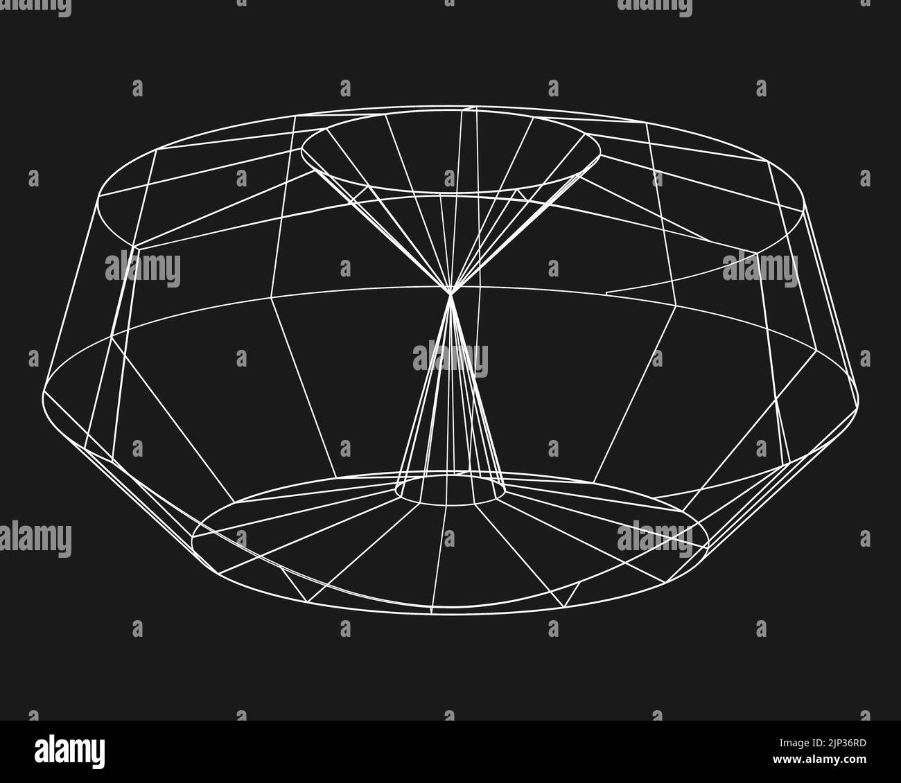 Cyber forma distorta, elemento di design retrò punk. Forma della geometria a reticolo su sfondo nero. Illustrazione vettoriale Illustrazione Vettoriale