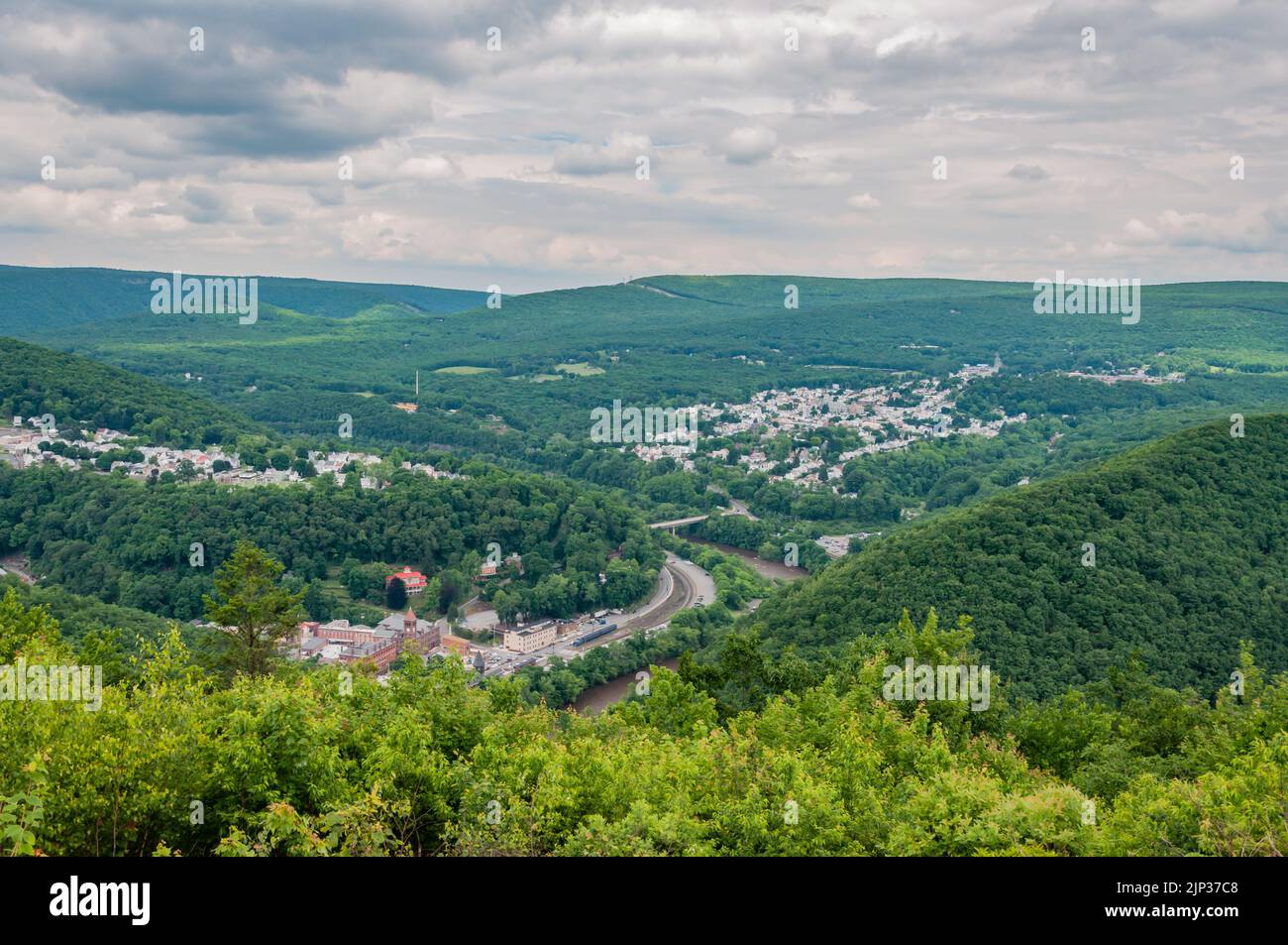 Guardando giù su Jim Thorpe Pennsylvania, Stati Uniti Foto Stock