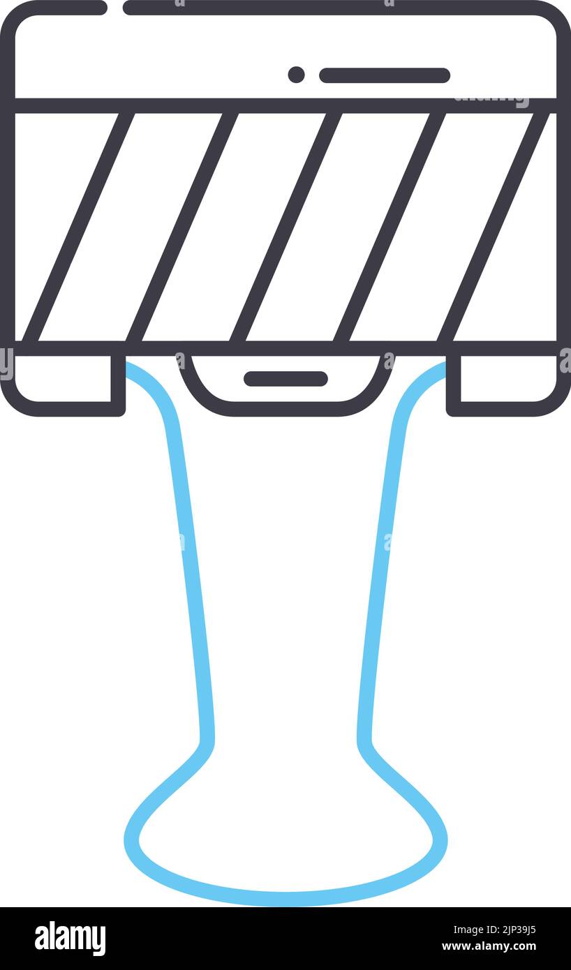 icona della linea di ritaglio del raccoglitore, simbolo di contorno, illustrazione vettoriale, simbolo di concetto Illustrazione Vettoriale