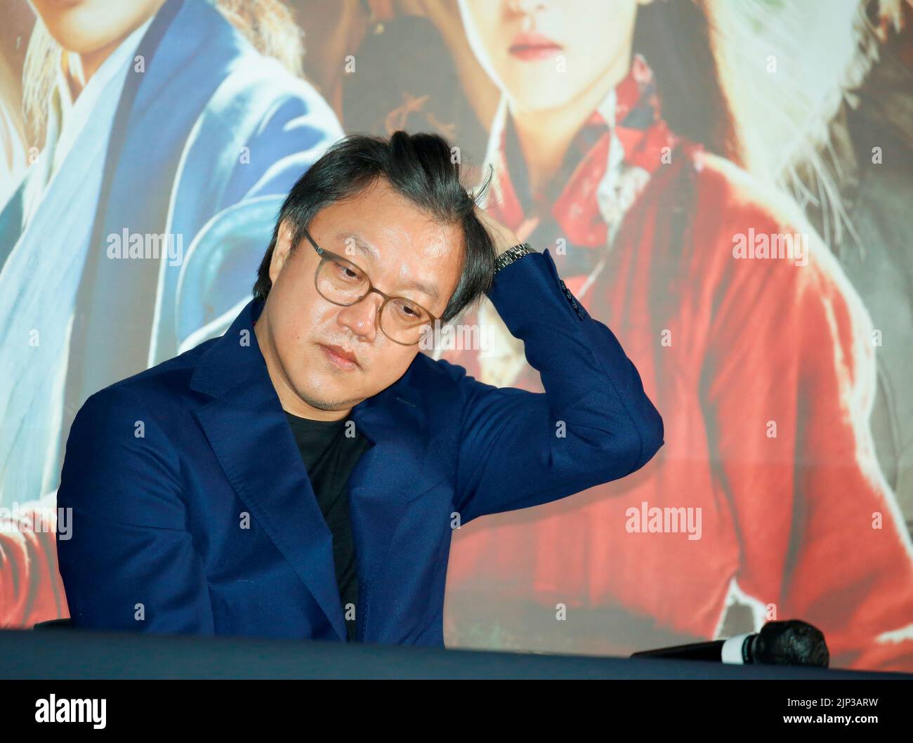 Choi Dong-Hoon, 13 luglio 2022 : il regista Choi Dong-Hoon partecipa a una conferenza stampa dopo un'anteprima del film 'Alienoid' a Seoul, Corea del Sud. Credit: Lee Jae-won/AFLO/Alamy Live News Foto Stock