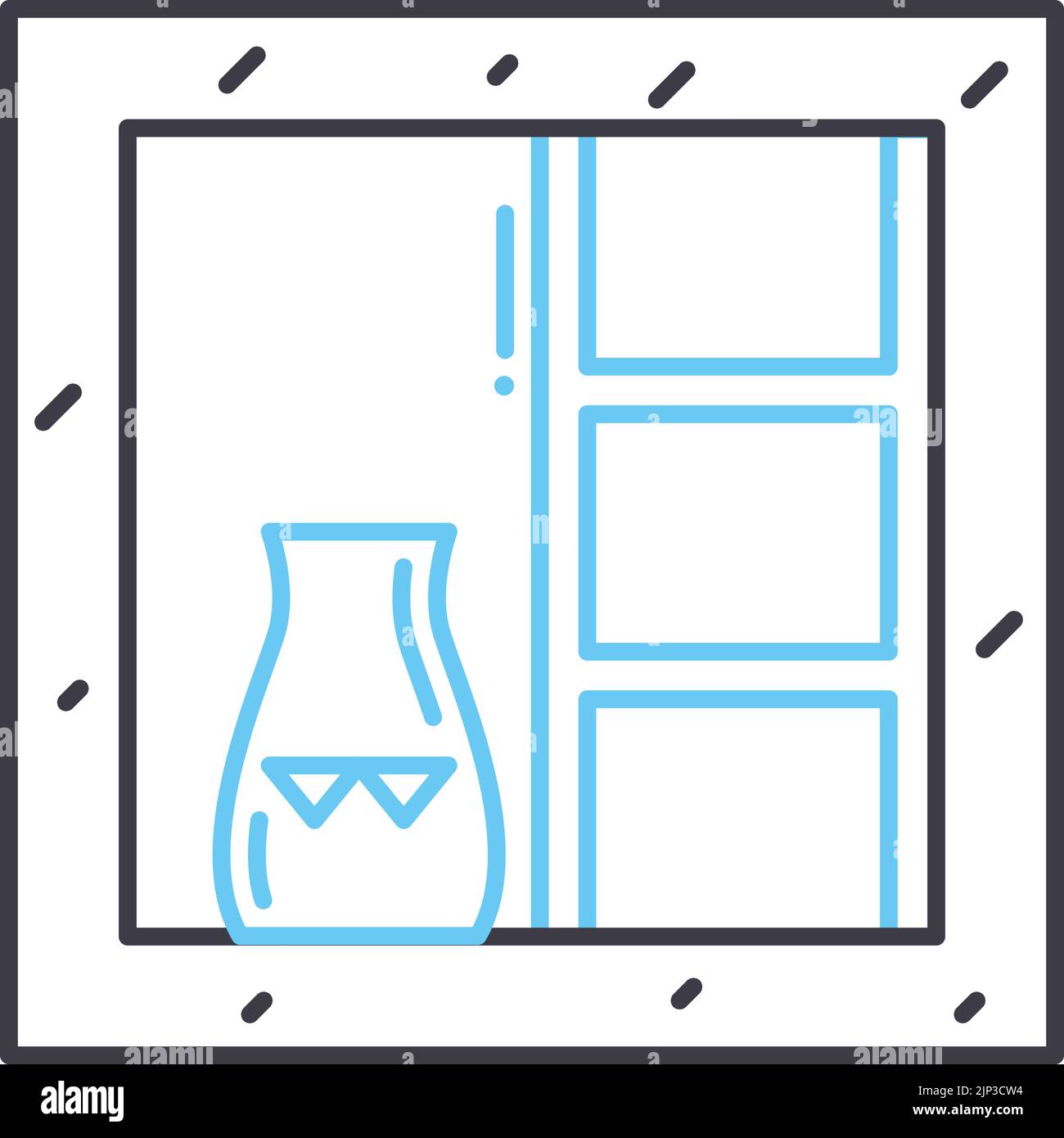 icona linea mensole bagno, simbolo contorno, illustrazione vettoriale, concetto di segno Illustrazione Vettoriale