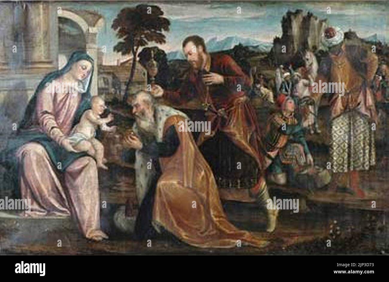 Epifania o adorazione dei Magi di Bonifacio Veronese Foto Stock