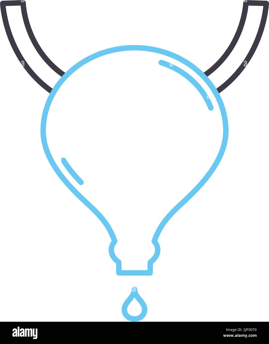 icona della linea della vescica, simbolo del contorno, illustrazione vettoriale, segnale concettuale Illustrazione Vettoriale