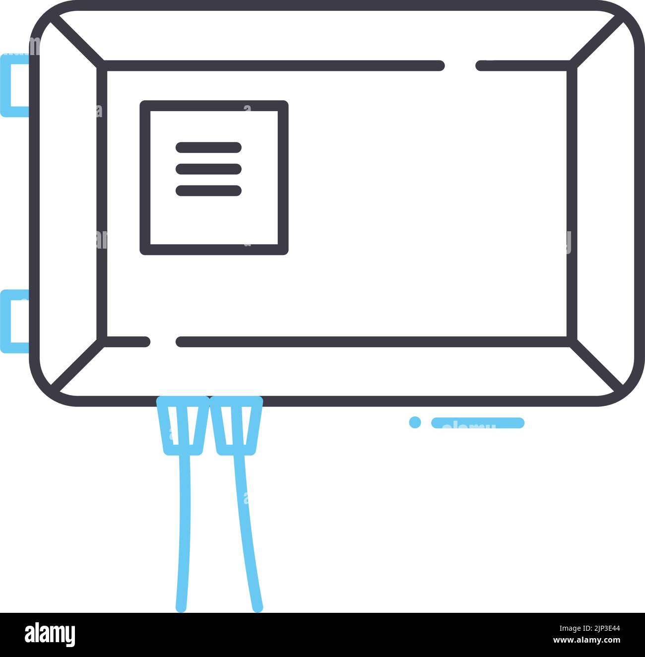 icona della linea di backup della batteria, simbolo di contorno, illustrazione vettoriale, segnale concettuale Illustrazione Vettoriale