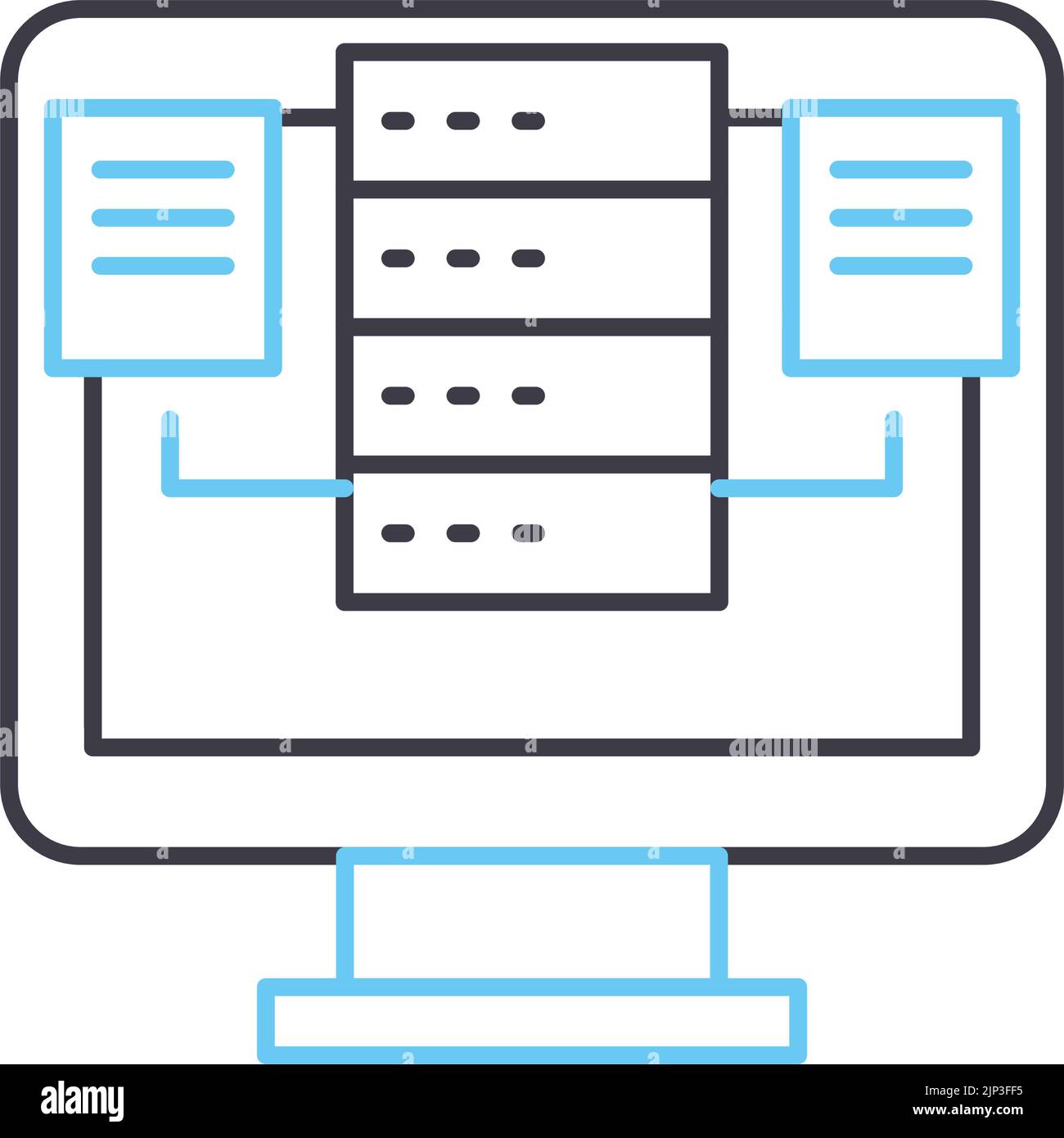 icona della linea di backup, simbolo di contorno, illustrazione vettoriale, simbolo concettuale Illustrazione Vettoriale