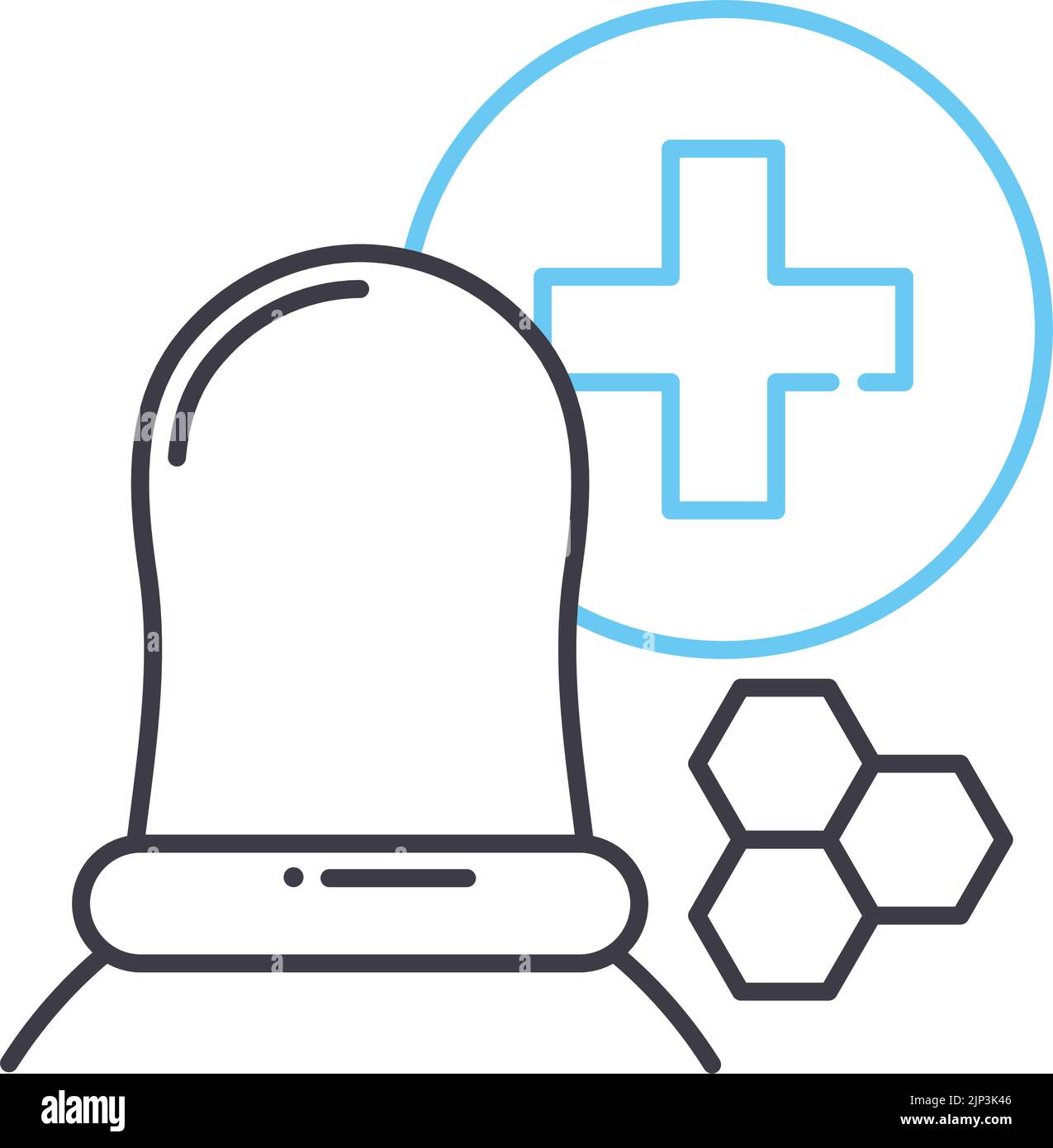 icona della linea di medicina alternativa, simbolo del contorno, illustrazione vettoriale, simbolo del concetto Illustrazione Vettoriale