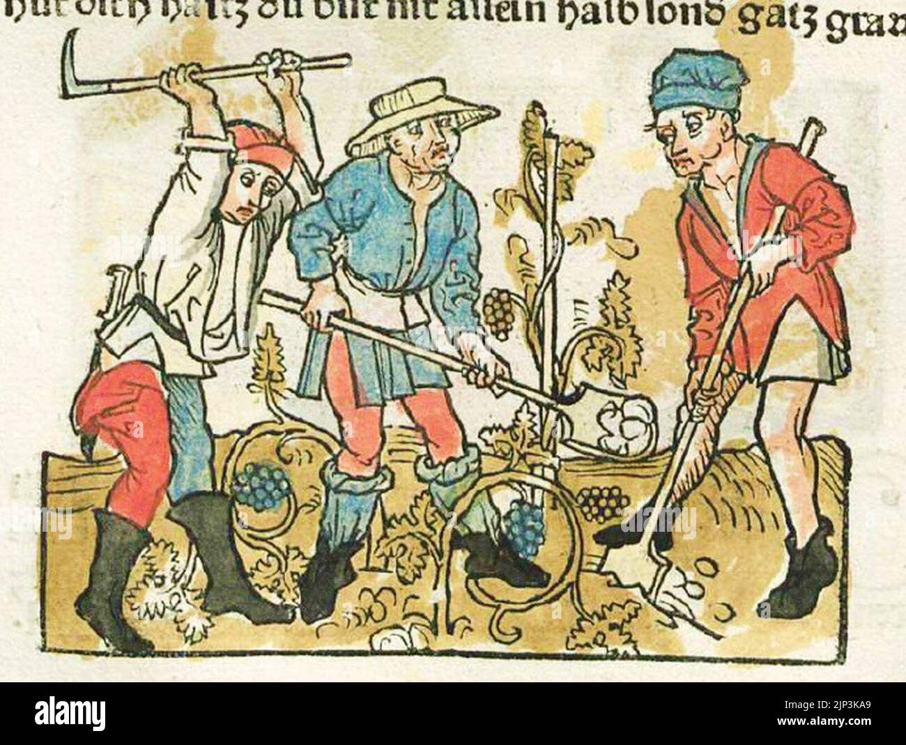 Il contadino e i suoi figli Foto Stock