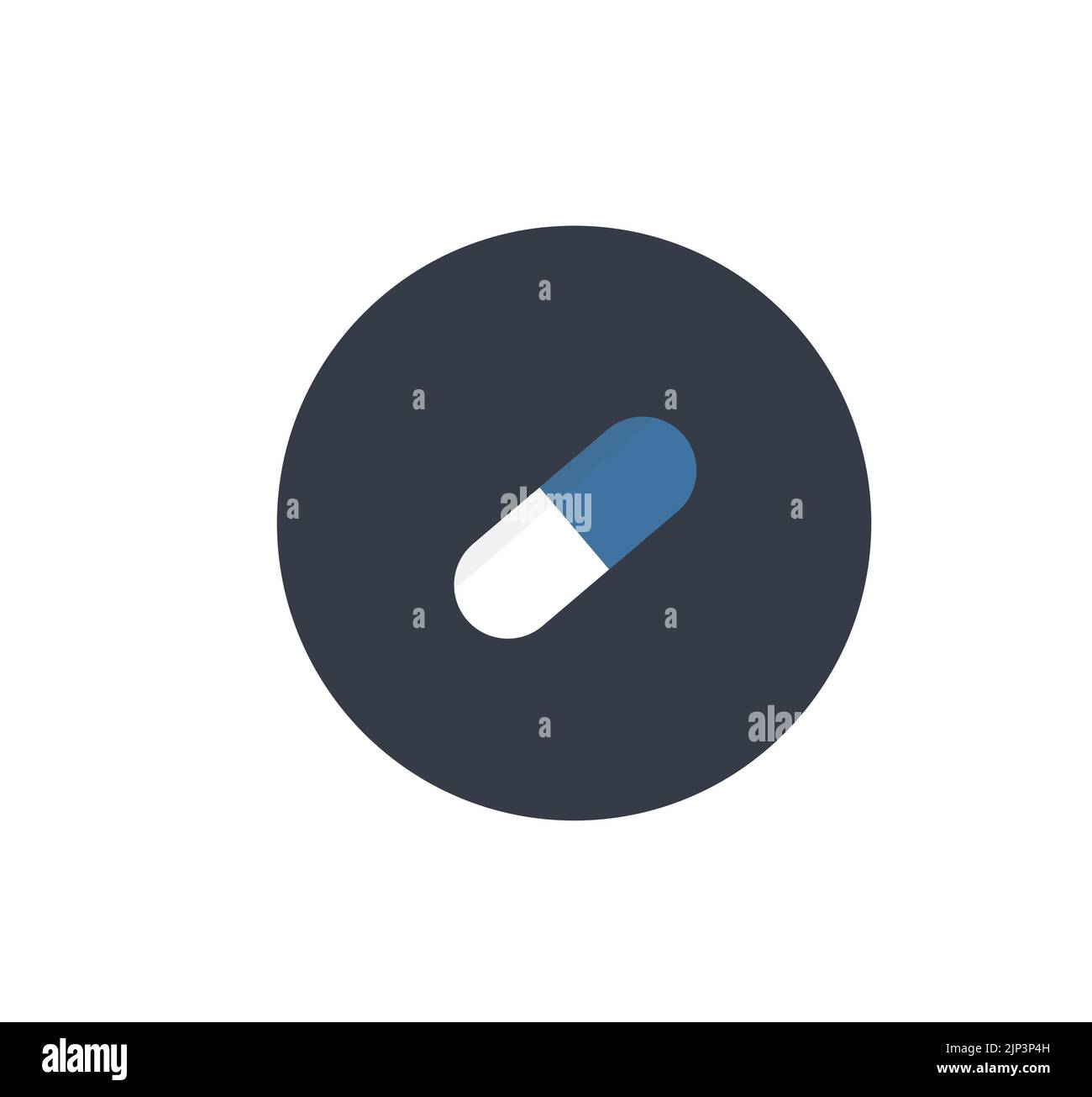 Vettore icona capsula pillola. Concetto di medicina e farmacia. Illustrazione Vettoriale