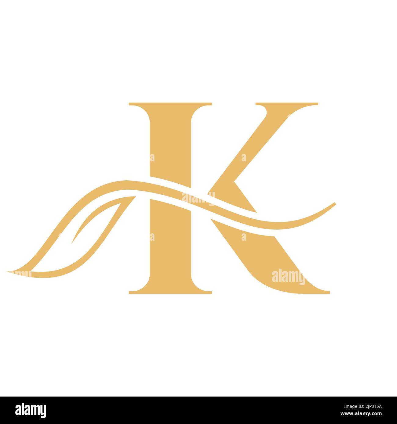 Lettera K Beauty Flower Logo con concetto creativo Beauty, Salon, Spa, Fashion e Yoga Sign Illustrazione Vettoriale