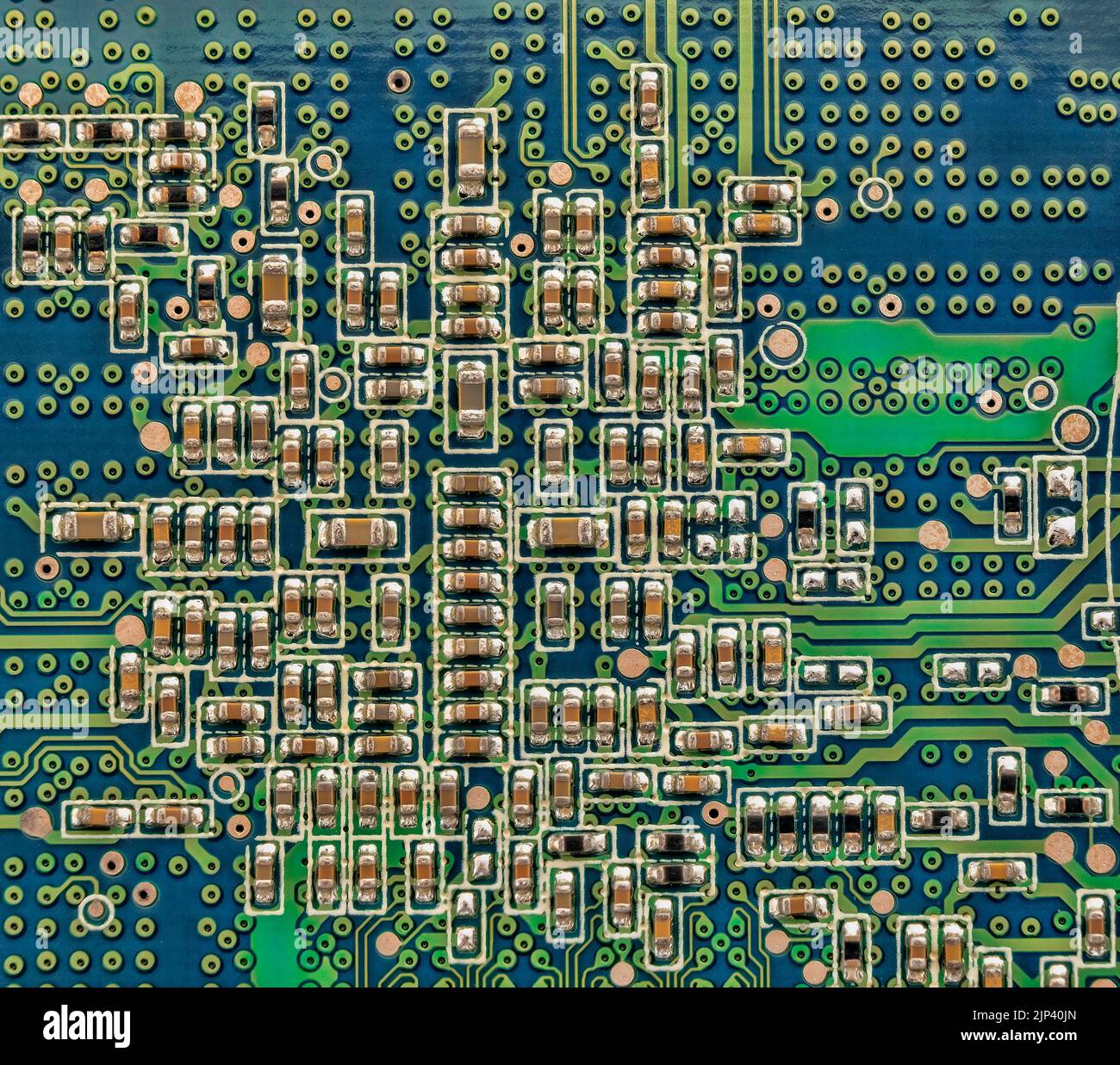 scheda elettronica con microcomponenti Foto Stock
