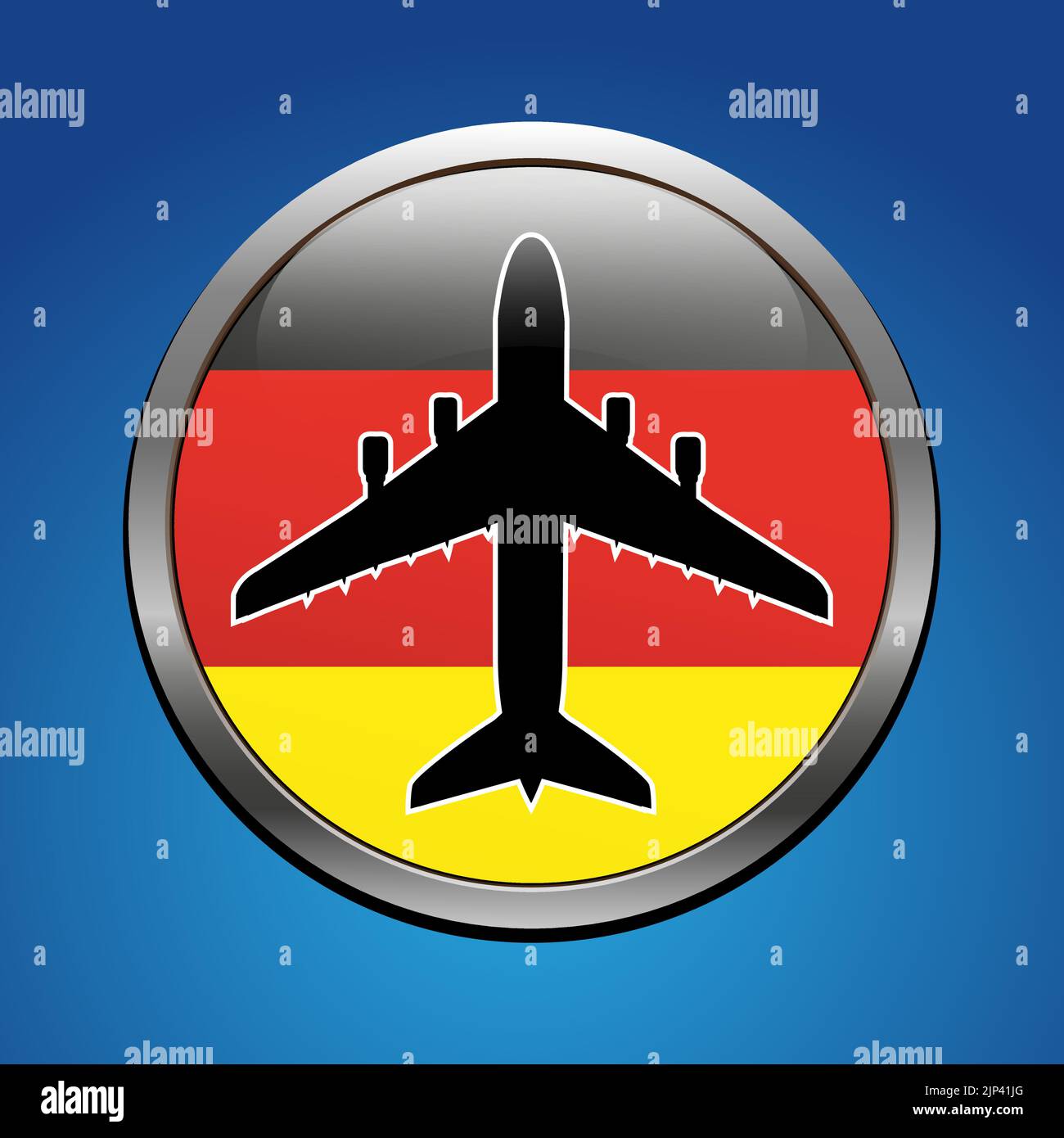 Simbolo di aereo con la Germania vettore di flag design Illustrazione Vettoriale