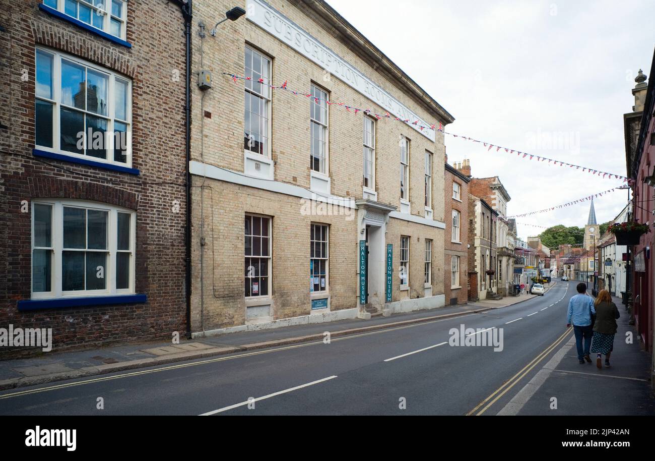 Il Malton Museum è ospitato nelle sale di abbonamento Foto Stock