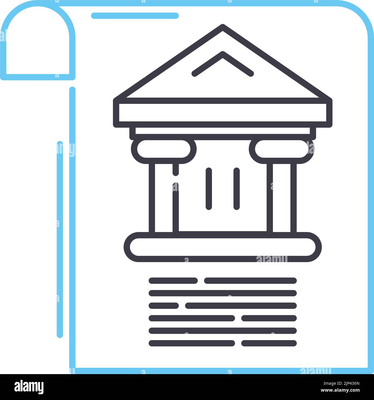 icona riga estratto conto bancario, simbolo di contorno, illustrazione vettoriale, simbolo concettuale Illustrazione Vettoriale